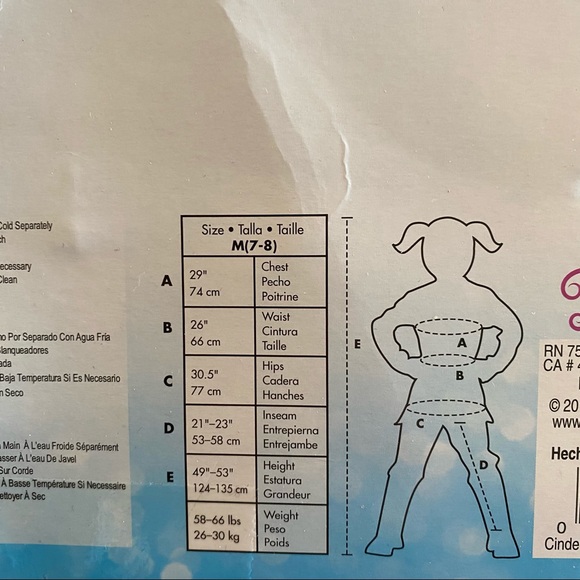 Disguise Disney Princess Cinderella Costume Girls Size (7/8) - Picture 15 of 16